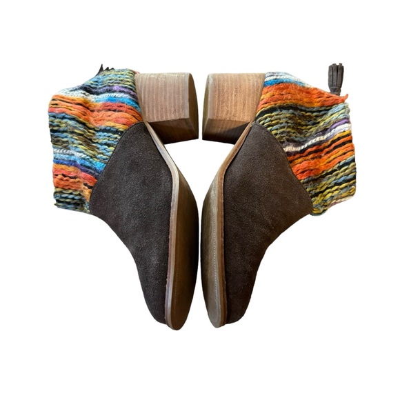 *Women’s Toms Size 10 “Leila Chocolate Suede Multi Textile” Heeled Booties - Picture 5 of 13